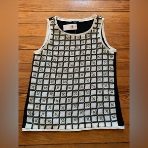 NWT! Ann Taylor Women’s Beaded Black/White Top Size 0